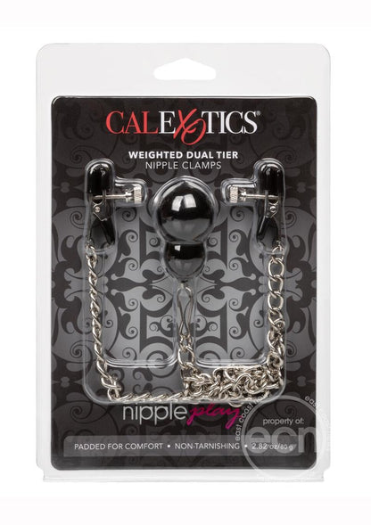 Nipple Play Weighted Dual Tier Nipple Clamps - Silver