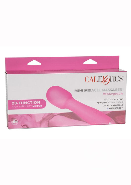 Mini Miracle Silicone Rechargeable Wand Massager - Pink