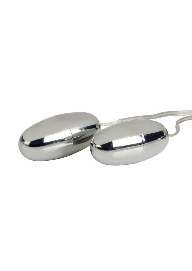 Pocket Exotics Vibrating Double Silver Bullets - Silver