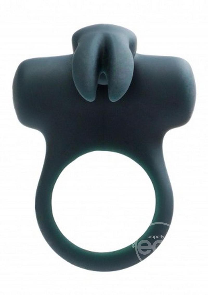 VeDO Frisky Bunny Rechargeable Silicone Vibrating Cock Ring - Black