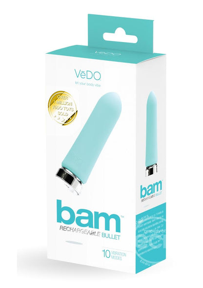 VeDO Bam Rechargeable Silicone Bullet Vibrator - Tease Me Turquoise