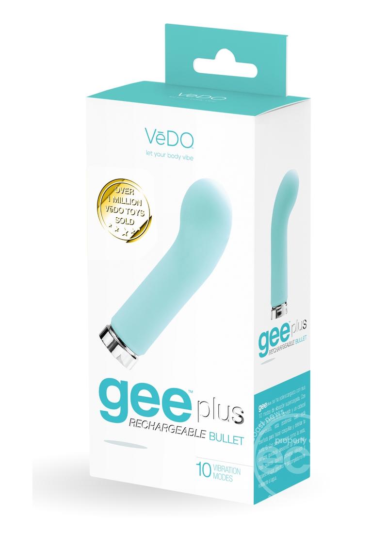 VeDO Gee Plus Rechargeable Silicone Bullet Vibrator - Tease Me Turquoise