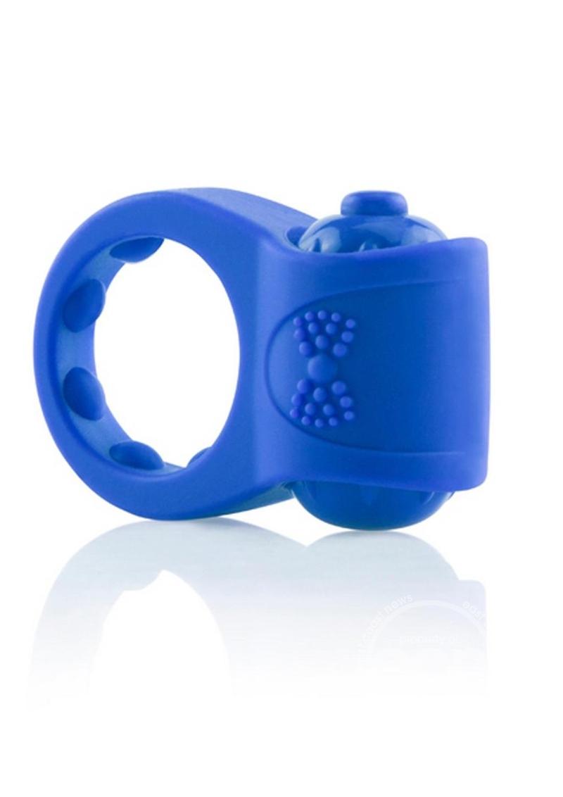 PrimO Tux Silicone Vibrating Ring - Blue