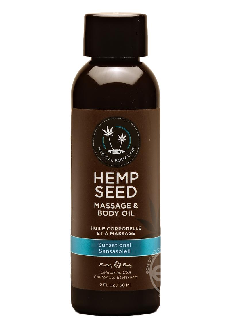 Earthly Body Hemp Seed Massage and Body Oil Sunsational 2oz