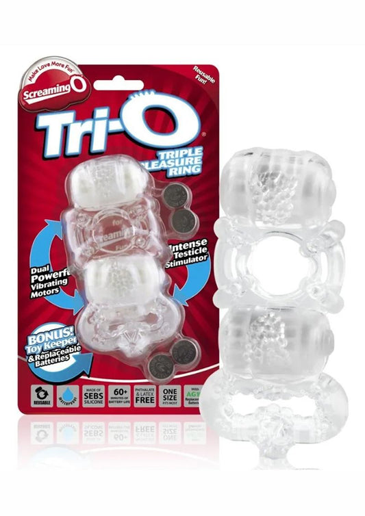 Tri-O Triple Pleasure Ring - Clear