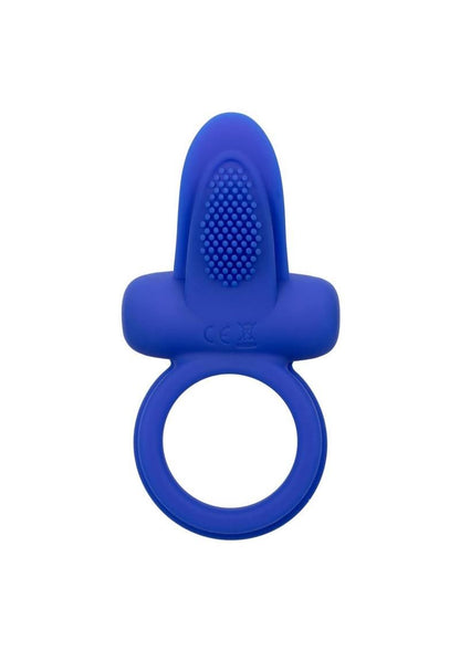 CalExotics Silicone Rechargeable Dual Pleasure Enhancer Cock Ring - Blue