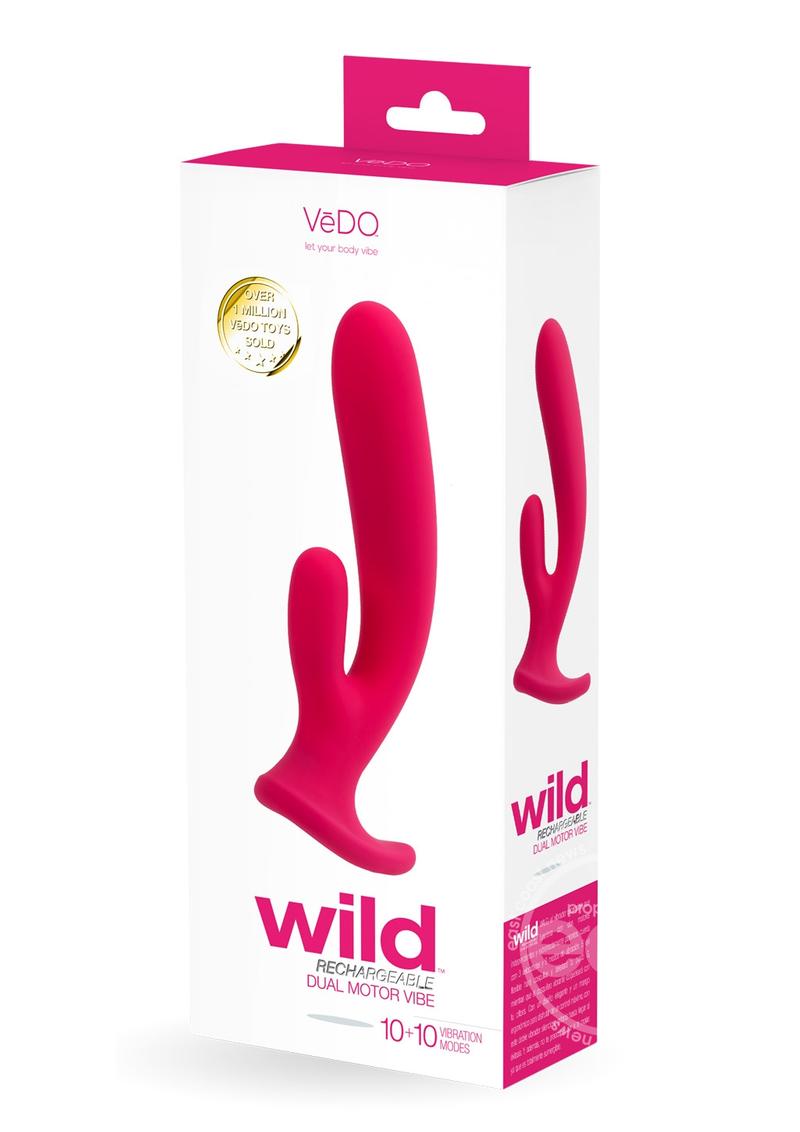 VeDO Wild Rechargeable Silicone Dual Vibrator - Pink Manufacturer: VeDO