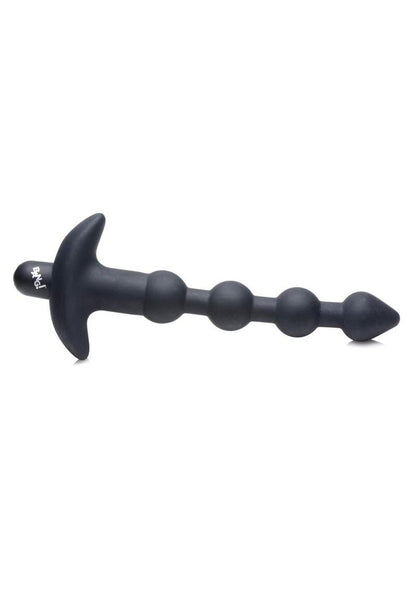 Bang! Vibrating Silicone Rechargeable Anal Beads with Remote Control - Black