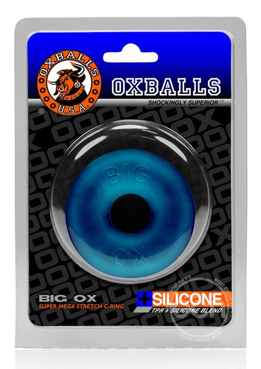 Oxballs Big Ox Super Mega Stretch Silicone Cock Ring - Blue