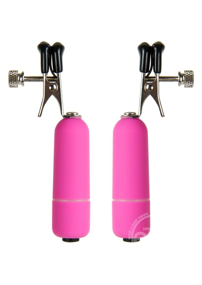 Ouch! Vibrating Nipple Clamps - Pink