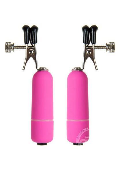 Ouch! Vibrating Nipple Clamps - Pink