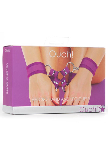 Ouch! Velcro Hand and Leg Cuffs -  Purple