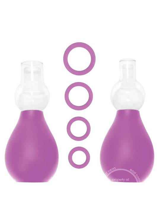 Ouch! Nipple Erector Pump Set - Purple