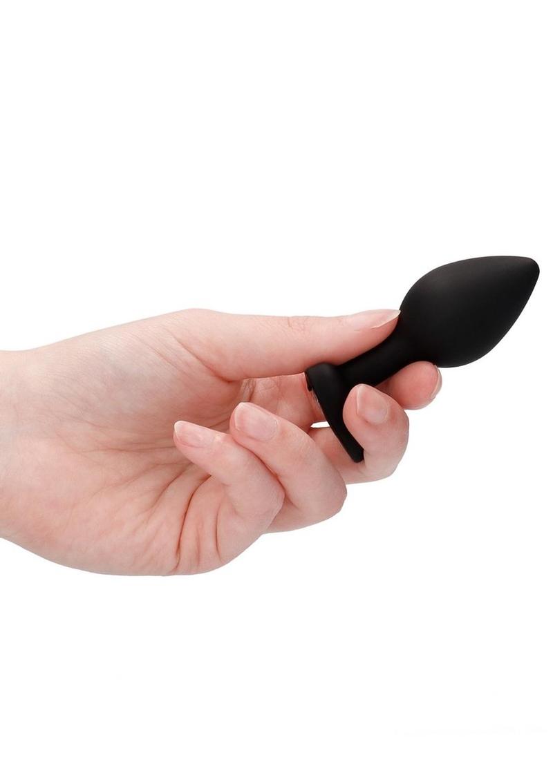 Ouch! Diamond Heart Butt Plug - Regular - Black