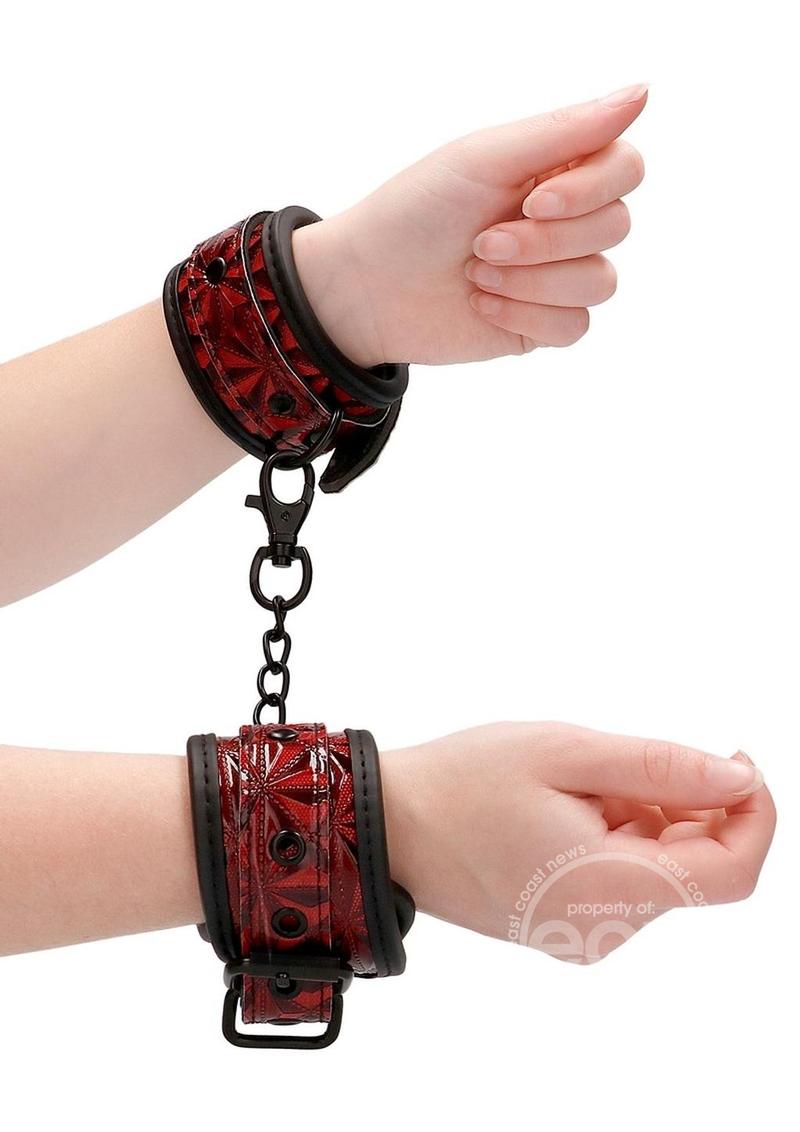 Ouch! Luxury Hand Cuffs - Burgundy