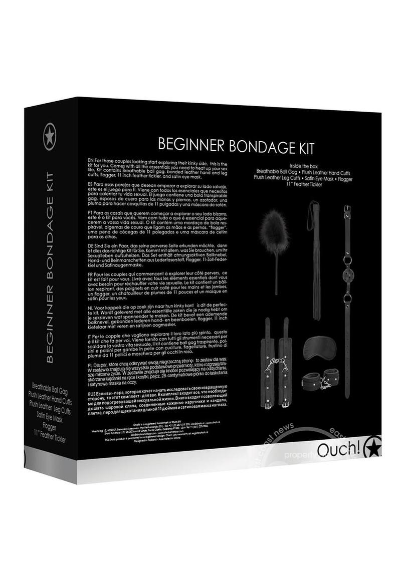 Ouch! Kits Beginners Bondage Kit 6pc - Black