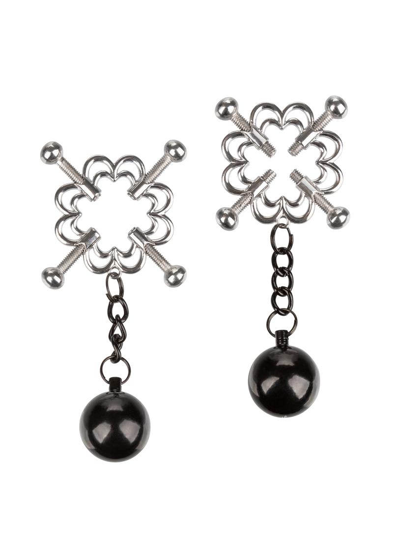 Nipple Grips 4-Point Weighted Nipple Press - Silver/Black