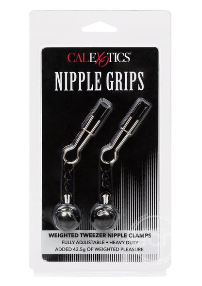 Nipple Grips Weighted Tweezer Nipple Clamps - Silver/Black