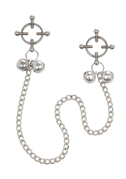 Nipple Grips 4-Point Nipple Press with Bells - Silver