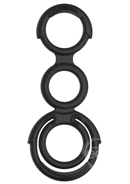 My Cockring Quattro Silicone Cock & Scrotum Rings - Black