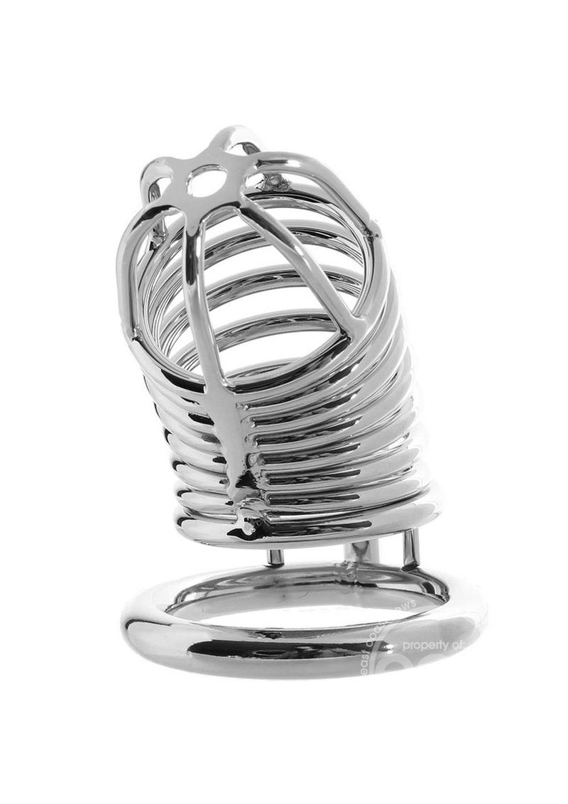 Blue Line Deluxe Chastity Cage - Silver