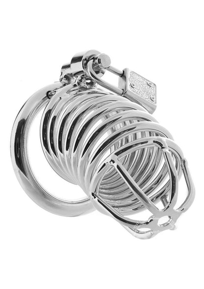 Blue Line Deluxe Chastity Cage - Silver