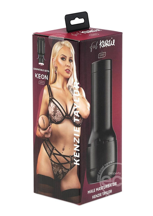 Kiiroo Feel Kenzie Taylor Stroker Interactive Masturbator - Pussy - Black/Vanilla