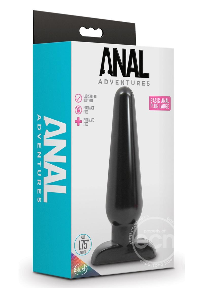 Anal Adventures Basic Anal Plug - Large - Black