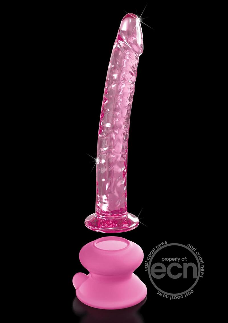 Icicles No. 86 Glass Wand with Bendable Silicone Suction Cup - Pink