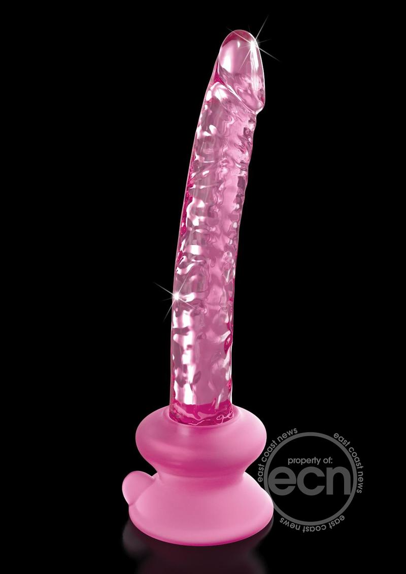 Icicles No. 86 Glass Wand with Bendable Silicone Suction Cup - Pink