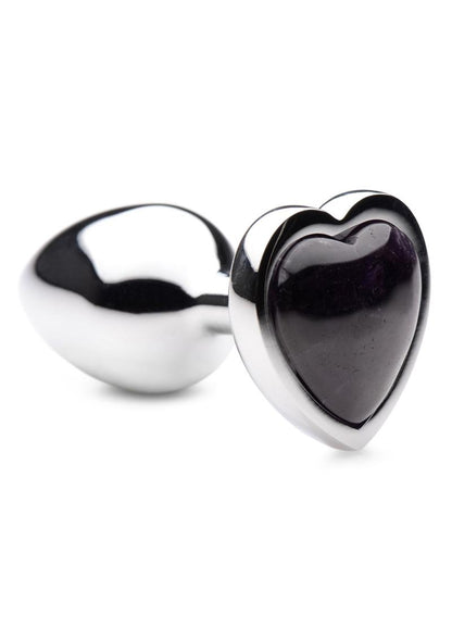 Booty Sparks Gemstones Amethyst Heart Anal Plug - Small - Purple