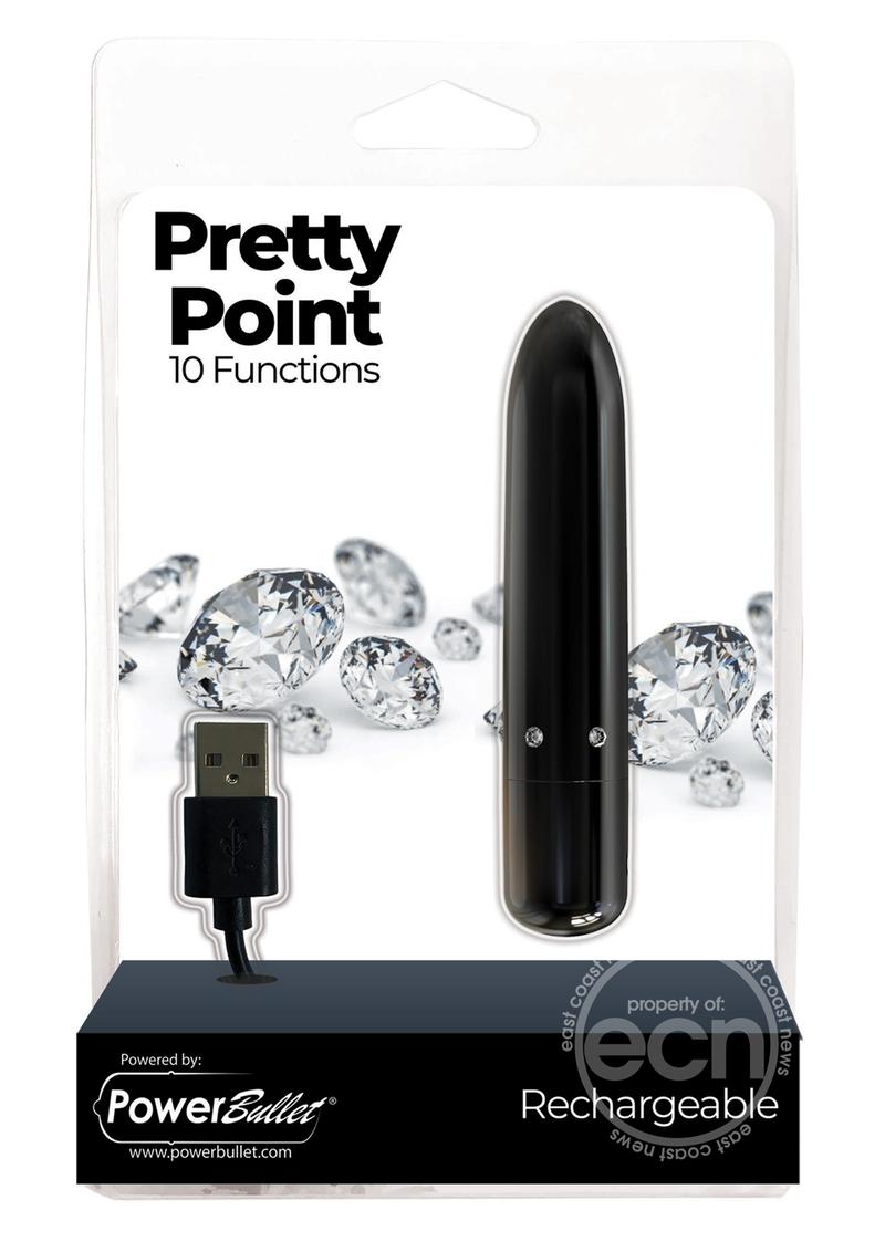 PowerBullet Pretty Point Rechargeable Bullet Vibrator - Black