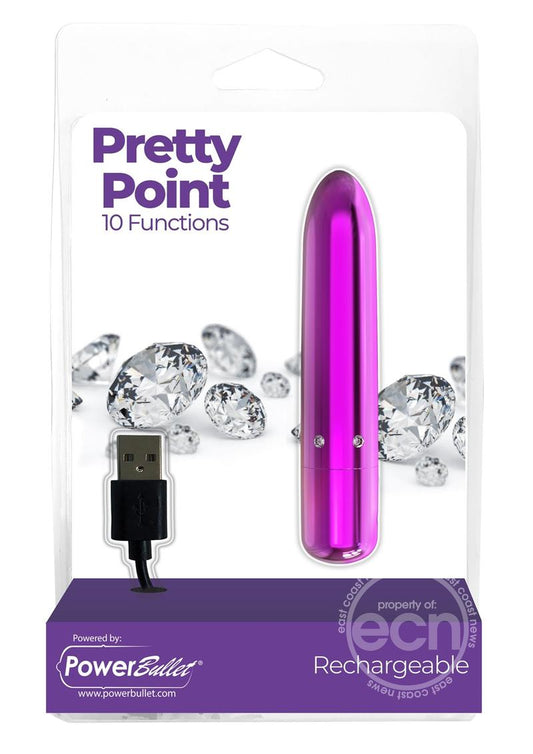 PowerBullet Pretty Point Rechargeable Bullet Vibrator - Purple