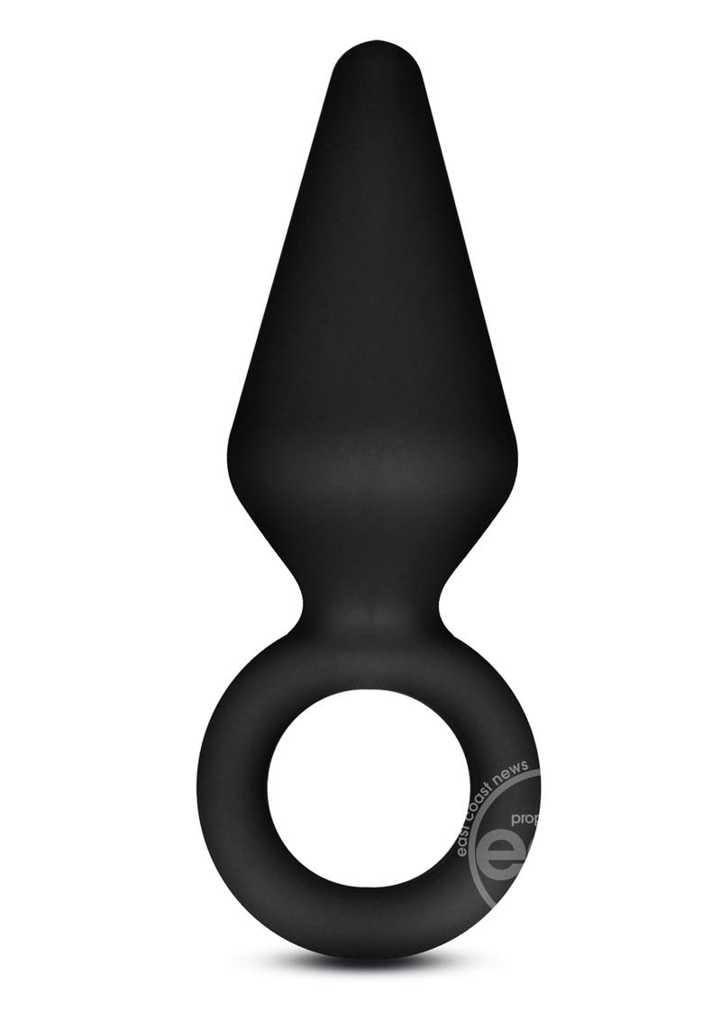 Anal Adventures Platinum Silicone Loop Plug - Small - Black