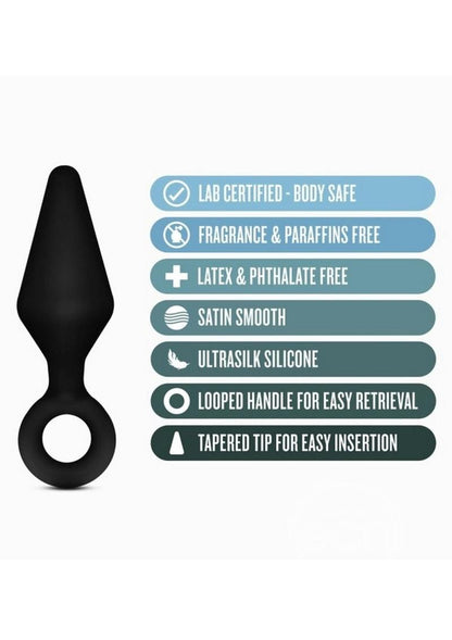 Anal Adventures Platinum Silicone Loop Plug Kit (Set of 3) - Black