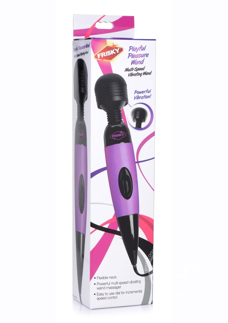 Frisky Playful Pleasure Plug In Wand Massager- Purple