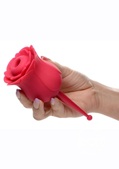 Inmi Bloomgasm Sucking & Vibrating Rose Silicone Rechargeable Clit Stimulator - Red