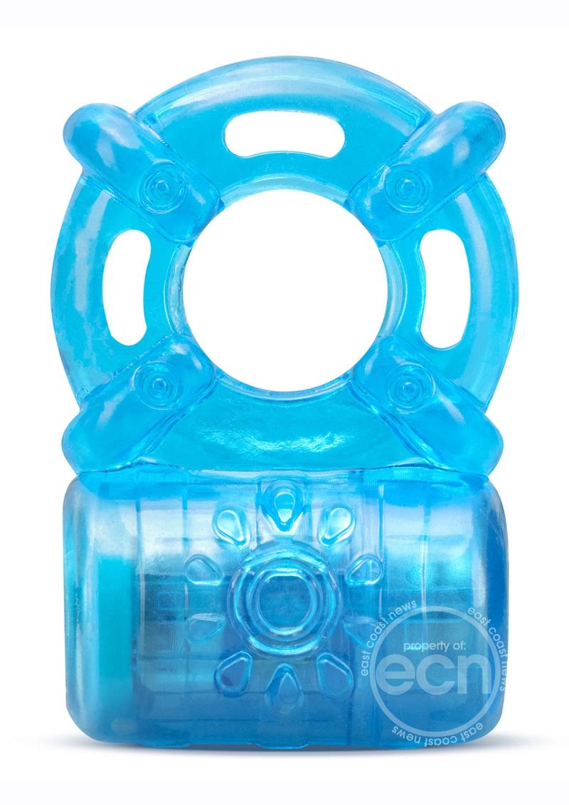 Stay Hard Rechargeable 5 Function Cock Ring - Blue