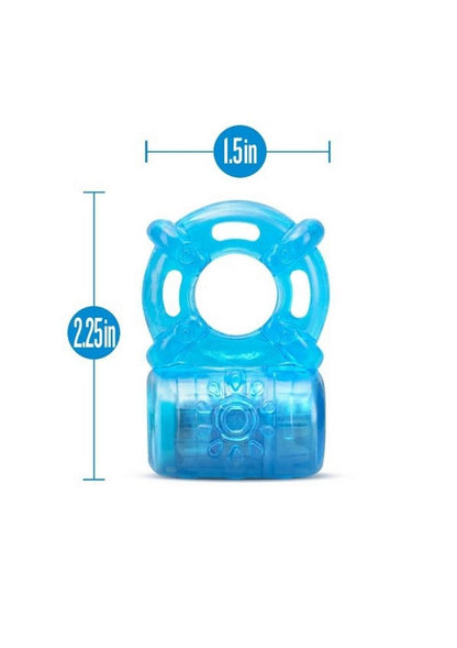 Stay Hard Rechargeable 5 Function Cock Ring - Blue