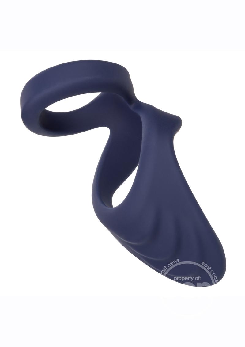 Viceroy Perineum Dual Ring Silicone Cock Ring - Blue