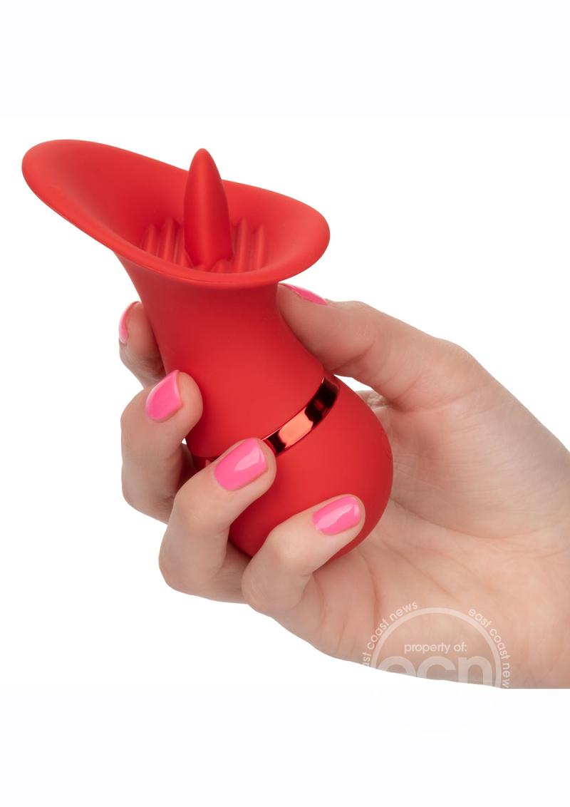 French Kiss Seducer Rechargeable Silicone Clitoral Stimulator - Red