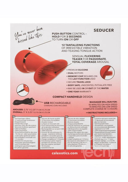 French Kiss Seducer Rechargeable Silicone Clitoral Stimulator - Red