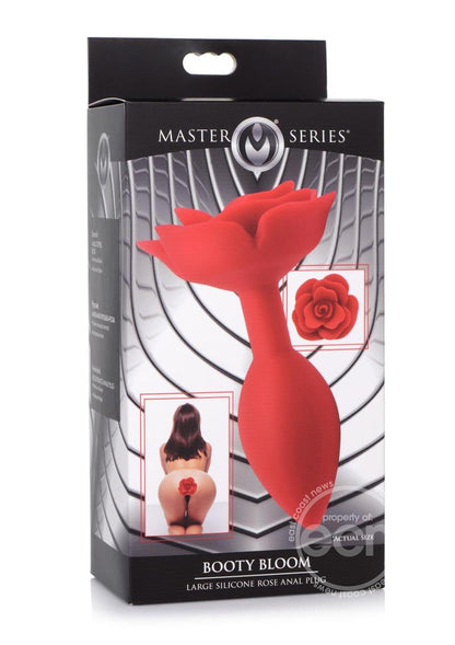 Master Series Booty Bloom Silicone Rose Anal Plug - Large - Red