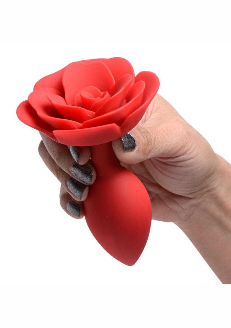 Master Series Booty Bloom Silicone Rose Anal Plug - Large - Red