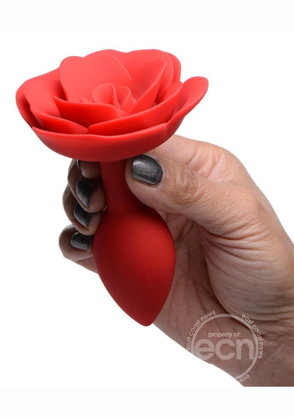 Master Series Booty Bloom Silicone Rose Anal Plug - Medium - Red