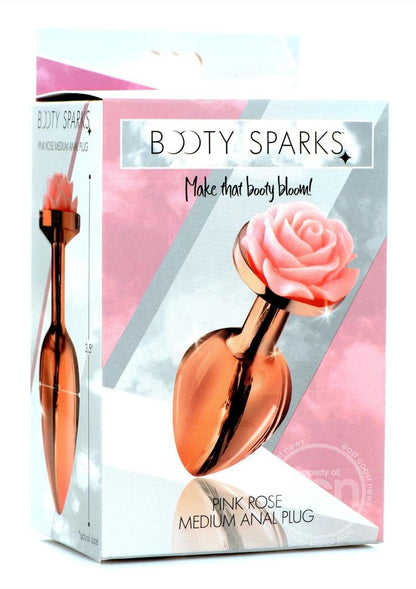 Booty Sparks Aluminum Anal Plug - Medium - Pink/Rose Gold