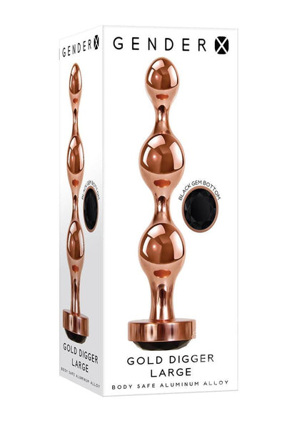 Gender X Gold Digger Anal Plug - Large - Rose Gold/Black