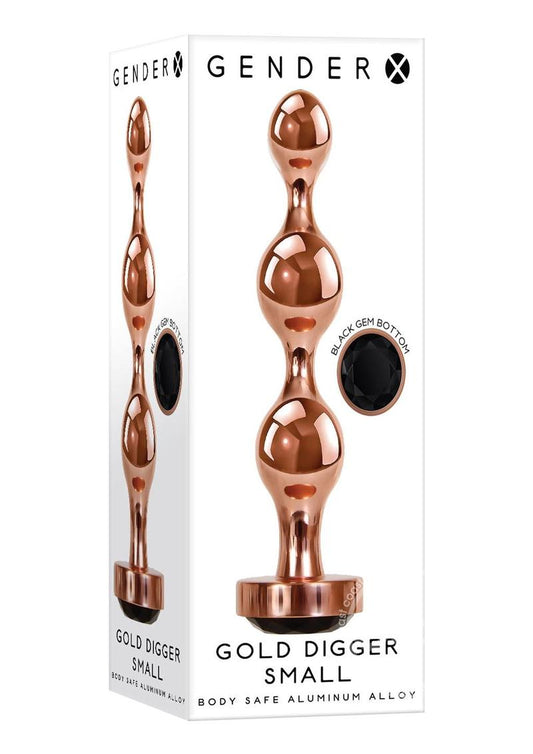 Gender X Gold Digger Anal Plug - Small - Rose Gold/Black