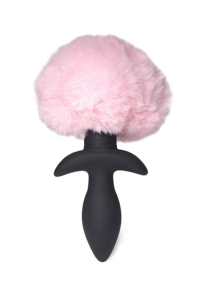 Tailz Moving & Vibrating Bunny Tails Rechargeable Silicone Anal Plug With Remote Control - Pink/Black