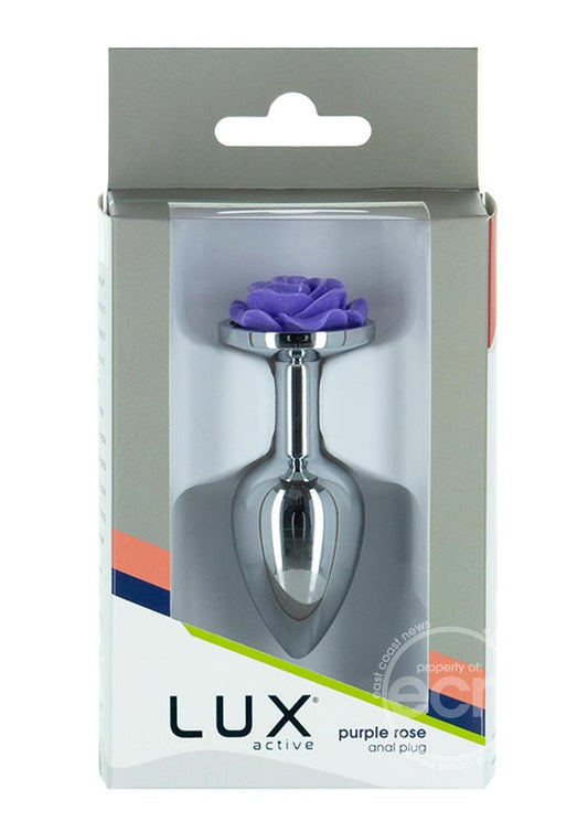 Lux Active Rose Anal Plug 3in - Silver/Purple